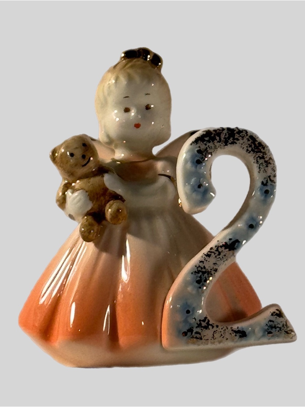 VTG Josef Originals 2nd Birthday Girl Figurine Ceramic Angel Two Year Doll EUC